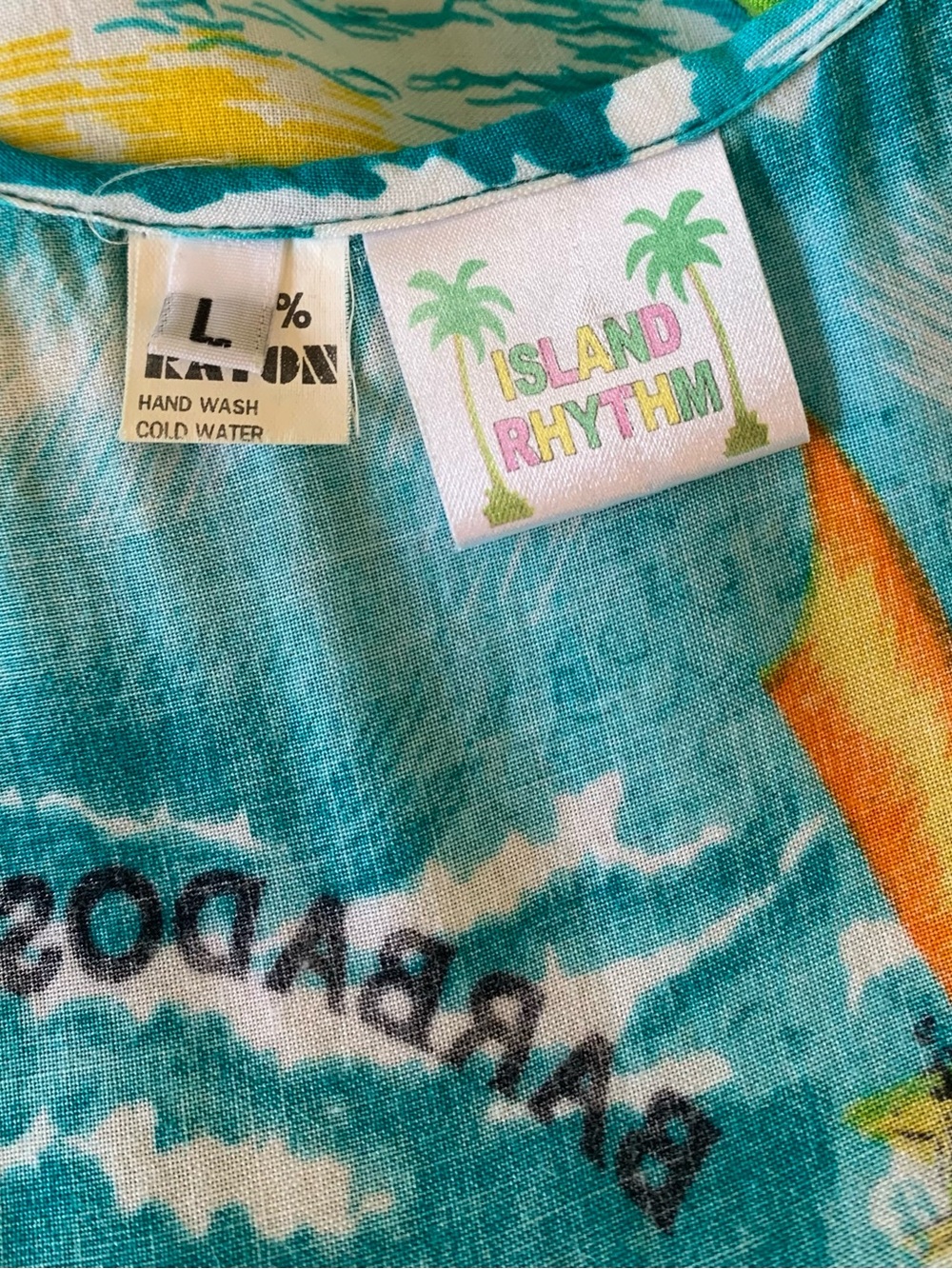 Hawaiian Dress Fringe Hem Large - Picture 8 of 8